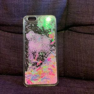Pink waterfall glitter iPhone 6s case. Barely used